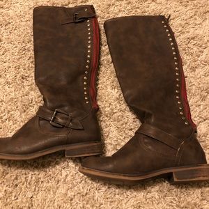 Tall Brown Boots, Size 9